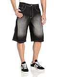 Southpole Men's Core Denim Short, Black Sand, 38