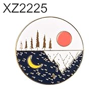 KOqwez33 Cute Lapel Badge Pins, Unisex Cute Moon Sun Enamel Round Shape Brooch Pin Jacket Collar Bag Badge for Christmas Thanksgiving Birthday Gift Golden XZ2225