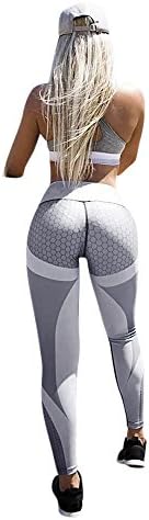 Kstare Womens 3D Print Yoga Running Pants Gym Leggings Tights Fitness Sports Athletic Trousers (L, Gray)
