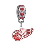 Final Touch Gifts Detroit Red Wings Charm w/Connector Fits European Style Large Hole Bead Bracelets.