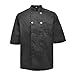 TopTie Unisex Short Sleeve Chef Coat Jacket, Black