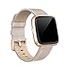 SWEES Leather Bands Compatible with Fitbit Versa 2 & Versa Lite Small & Large, Genuine Leather Band with Stainless Steel Buckle Strap Replacement Wristband for Versa Women Men, Rose Gold, Black, Brown