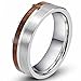 Fashion Month Mens Womens 8mm Tungsten Silver Ring Vintage Wedding Engagement White Band with 100% Koa Wood Flat Top
