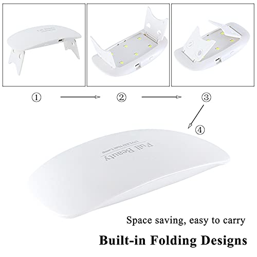 Nail Dryer, UV LED Lamp for Gel Nails, with 2 Timers 45s, 60s Settings, Foldable Professional Nail Dryer Gel Polish Light, Nail Polish Curing Gel LED Dryer
