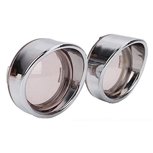 ZYTC Smoked Turn Signal Light Lens Cover Lenses Chrome Visor Ring for Harley Dyna Street Glide Road King