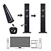 LuguLake Soundbar, 2.1 Channel TV Sound bar System with Subwoofer, Bluetooth, Composable Floor Speaker, Adjustable LED Lights, FM Radio, USB Reader, Remote Control