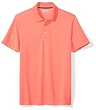 Amazon Essentials Men's Standard Slim-Fit Quick-Dry Golf Polo Shirt, Coral, Small