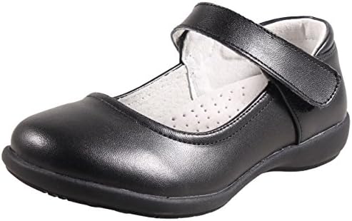 LIYZU Girl's Mary Jane Dress Uniform School Flat Oxford Shoes(Toddler/Little Kid/Big Kid) Size 11.5 Black