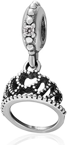 Imperial Crown Charm 925 Sterling Silver Princess Charm Love Charm Dangle Charm for Bracelet