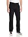IZOD Uniform Young Men's Classic Fit Flat Front Twill Pant, Black, 36x30
