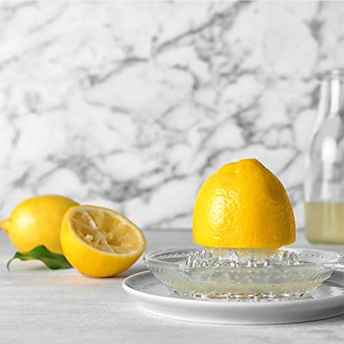 Crystal Lemon Squeezer Citrus Juicer, Extractor Manual Hand with Handle and Pour Spout, Heavyweight Crystal Glass