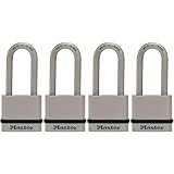 Master Lock M530XQLH Magnum Solid Steel Keyed Alike Padlocks, 4 Pack