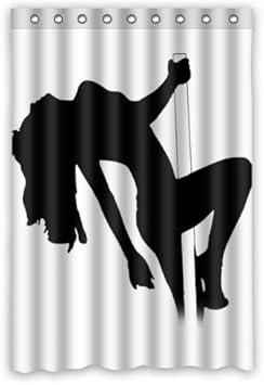 Beautiful And Sex Woman Dance Behind The Curtain Silhouette Shadow