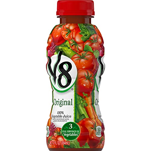 V8 Juice, Original 100 Vegetable Juice, PlantBased Drink, 12 Ounce