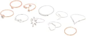 Claire's - Anillos para niña de varios tamaños, de metal, paquete de 10  unidades, color oro rosa/plata : Claire's: Amazon.es: Joyería