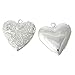 Housweety 10pcs Silver Plated Heart Shape Photo Frame Locket Pendants 26x26mm