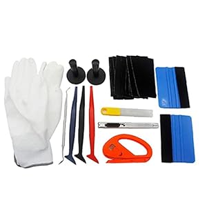 Autoraam Tint Vinyl Wrap Gereedschap Kit met Squeegee Gemakkelijk gebruik niet Gemakkelijk slijtage Schraper Trimmer…