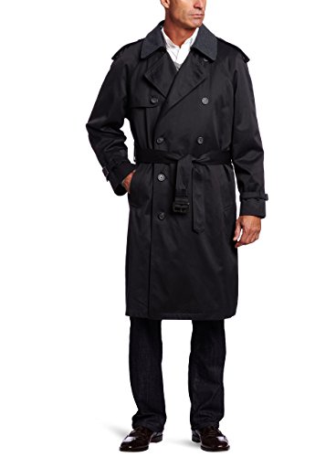 Hart schaffner marx men s burnett trench coat, black, 40 regular