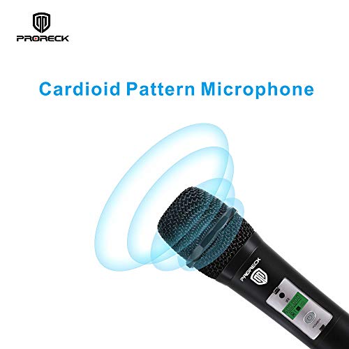 PRORECK UK4000 UHF 4 Channel Wireless Microphone System with Four