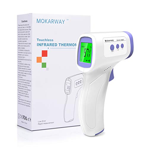 Thermometers for Adults Forehead, Fever Alarm 1 Second Reading Thermal Thermometer for Kids, Baby，Infrared Digital Thermometer Non Contact Thermometer,Purple