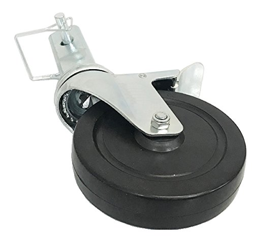 WennoW 4pc 5" Hard Rubber Locking Scaffolding Caster Wheels with 1.5" Square Shank