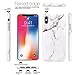 JAHOLAN iPhone X Case iPhone Xs Case White Marble Design Clear Bumper Glossy TPU Soft Rubber Silicone Cover Phone Case for iPhone X iPhone Xs