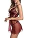 Avidlove Women Lingerie Lace Babydoll V Neck Sexy Sleepwear Strap Chemise(Valentines Red,XL)