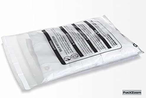 100 6x9 Self Seal Clear Poly Bags with Suffocation Warning, Strong Glue and Anti-Static Release Liner, 1.5 Mil, Transparent