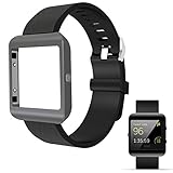 Fitbit Blaze Accessories New Style Frame Housing With Band Larger(6.7-8.1 in),Shareconn Classic Soft Flexible Silicone Replacement Sport Bracelet Strap for Fitbit Blaze Smart Fitness Watch