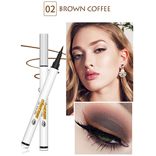 Liquid Eyeliner Pencil and Eyebrow Pen, Waterproof Long-Lasting Eye Liner, Super Slim Gel Eyeliner Makeup, Quick Drying Formula
