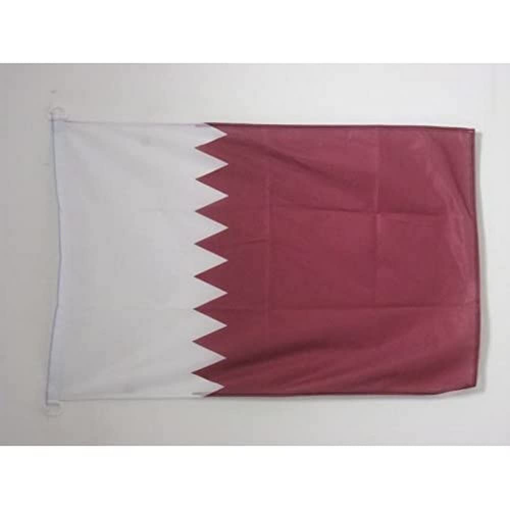AZ FLAG - Qatar Flag - 2x3 Ft - For Outdoor - Qatari Banner Knitted Polyester with Two Plastic Rings - Fade Resistant - Vivid Colors - 2' x 3' Feet - 90x60 Cm