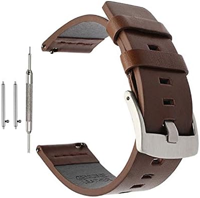 Quick Release Leather Watch Band - 18mm 20mm 22mm 24mm Replacement Wrist Strap for Men Women