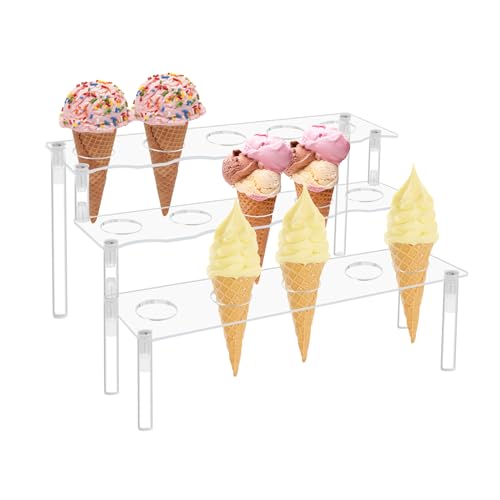 ELEGICKLIP 15 Holes Cupcake Stand- Ice Cream Cone