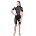 Seavenger Navigator 3mm Shorty | Short Sleeve Wetsuit for Men and Women | Surfing, Snorkeling, Scuba Diving (Surfing Salmon, Women's 5)