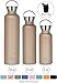 MIRA Alpine Stainless Steel Vacuum Insulated Water Bottle with 2 Lids - Keeps Water Cold for 24 Hours, Hot for 12 Hours - Hydro Bottle BPA-Free Cap, 25 oz (750 ml) - Champagne