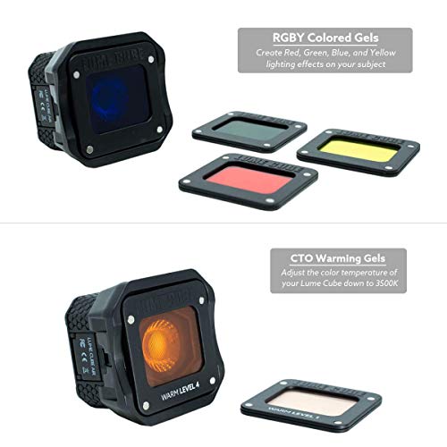 Lume Cube AIR Lighting Bundle - Magnetic LED Light for Photo, Video, and Content Creation, Waterproof On-Camera LED with DSLR Camera Mount and All Gels and Diffusers - Thumbnail 4