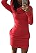 FanShou Women Slim Fit Turtle Neck Long Sleeve Party Mini Bodycon Dress
