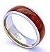 PCH Jewelers Titanium Hawaiian Koa Wood Inlay Ring Men's Women's Wedding Band 8MM