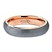Charming Jewelers  18K Rose Gold Plated Domed Brushed Tungsten Wedding Band Ring, 5mm