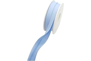 Hobby Trendy 100% Cotton Bias Binding Tape (Double Fold) 10mm (3/8") (5meters- 5.46yards) for Sewing, Seaming, Binding, Hemming, Piping, Quilting (80 Blue)