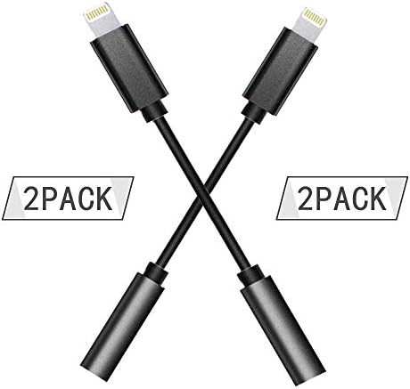 Lighting to 3.5mm CaseyPop Headphones Jack Adapter Cable Compatible with iPhone 7&8/7&8Plus iPhone X iPhone Xs iPhone XR Adapter Headphone Jack and More (iOS 10/ iOS 12)(Black) Accessories