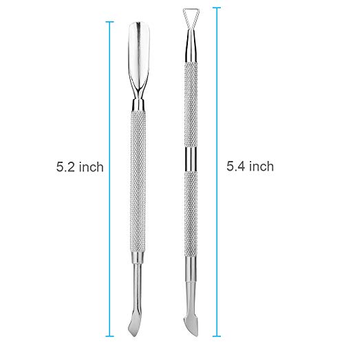 2PCS ESEICO Cuticle and Nail Care Set, Cuticle Pusher with Triangle Cuticle Peeler Scraper, Professional Grade Stainless Steel Cuticle Remover, Durable Pedicure Manicure Tools for Fingernails Toenails