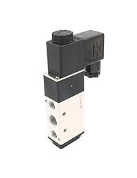 Baomain   4V210 08 DC válvula solenoide control de aire neumático, 12V, 5 formas, 2 posiciones, PT1 4 pulgada, control eléctrico único que actúa con piloto interno