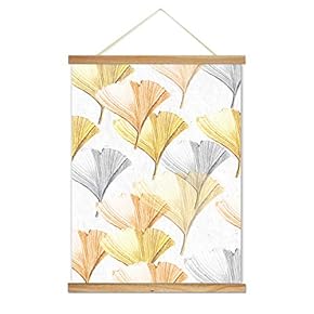 Hanging Poster NO Magnetic Wooden Framed, Colorful Leaves Fulfilled Home Wall Canvas Prints Decoration Ready to Hang - 18"x24" inches