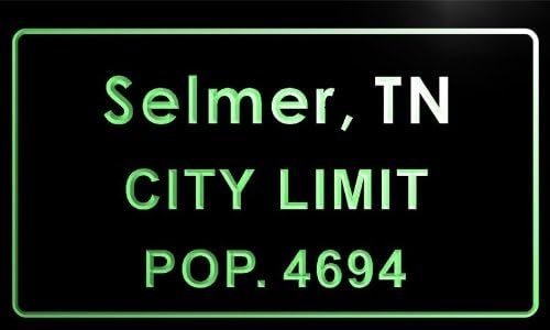 t74245-g Selmer, TN City Limit POP. 4694 Indoor Neon Sign
