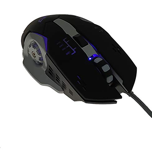 High Precision DPI Symmetrical Optical USB Wired Mouse with 7 Soothing LED Colors, 6 Buttons,Ergonomic