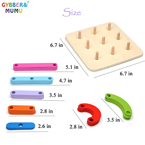 GYBBER&MUMU Wooden Number Letter Sorter Puzzle Educational Toys Preschool Stacking Blocks Toy Gift for Toddlers Kids Age 3+ - Thumbnail 2