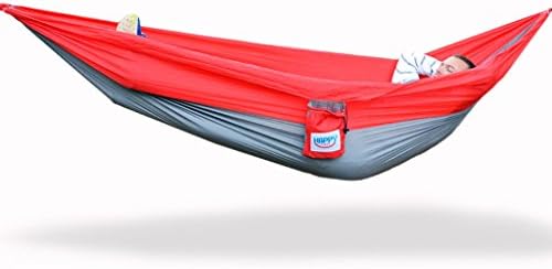 Happy Times Parachute Hammock with Paracords and Carabiners - Red and Silver - nylon, portable, camping, travel, therapy swing, music festivals