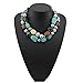 Bocar 2 Layer Statement Chunky Beaded Fashion Necklace for Women Gifts (NK-10384-Aqua Sky)