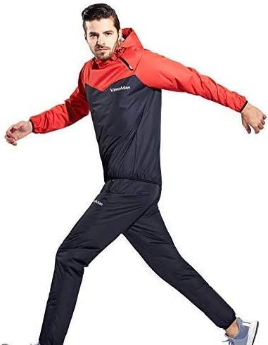VeroMan Men’s Sauna Suit, Top and Bottom Set, Sauna Pants, Training Wear, Super Sweat Wicking, Weight Loss